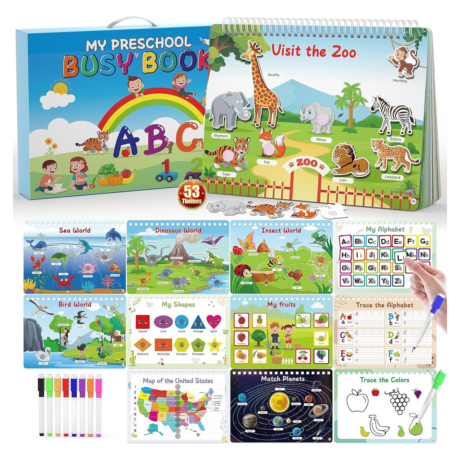 Libro Ocupado Montessori WJPC 53 Diseños para Niños 3-8 Años