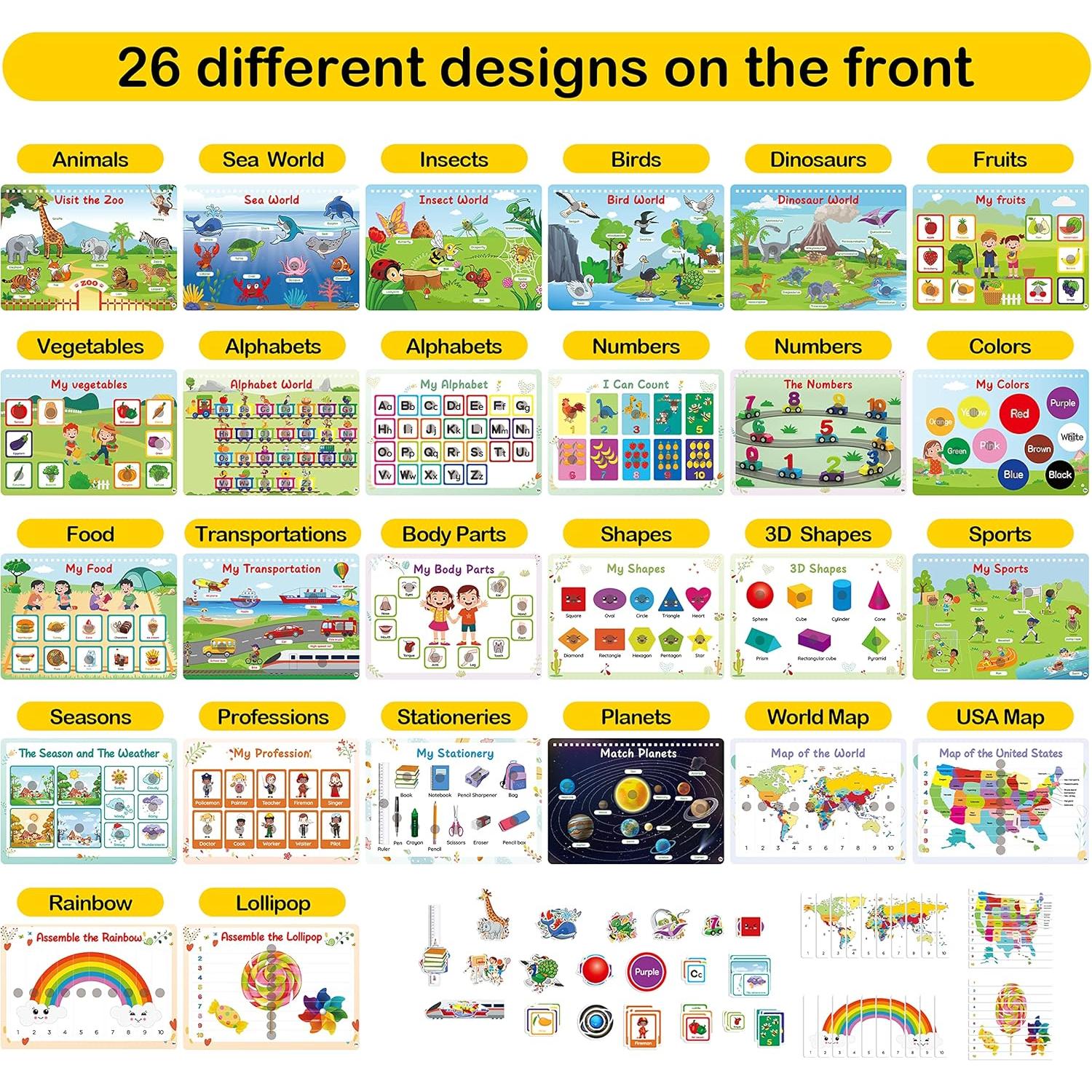 Libro Ocupado Montessori WJPC 53 Diseños para Niños 3-8 Años