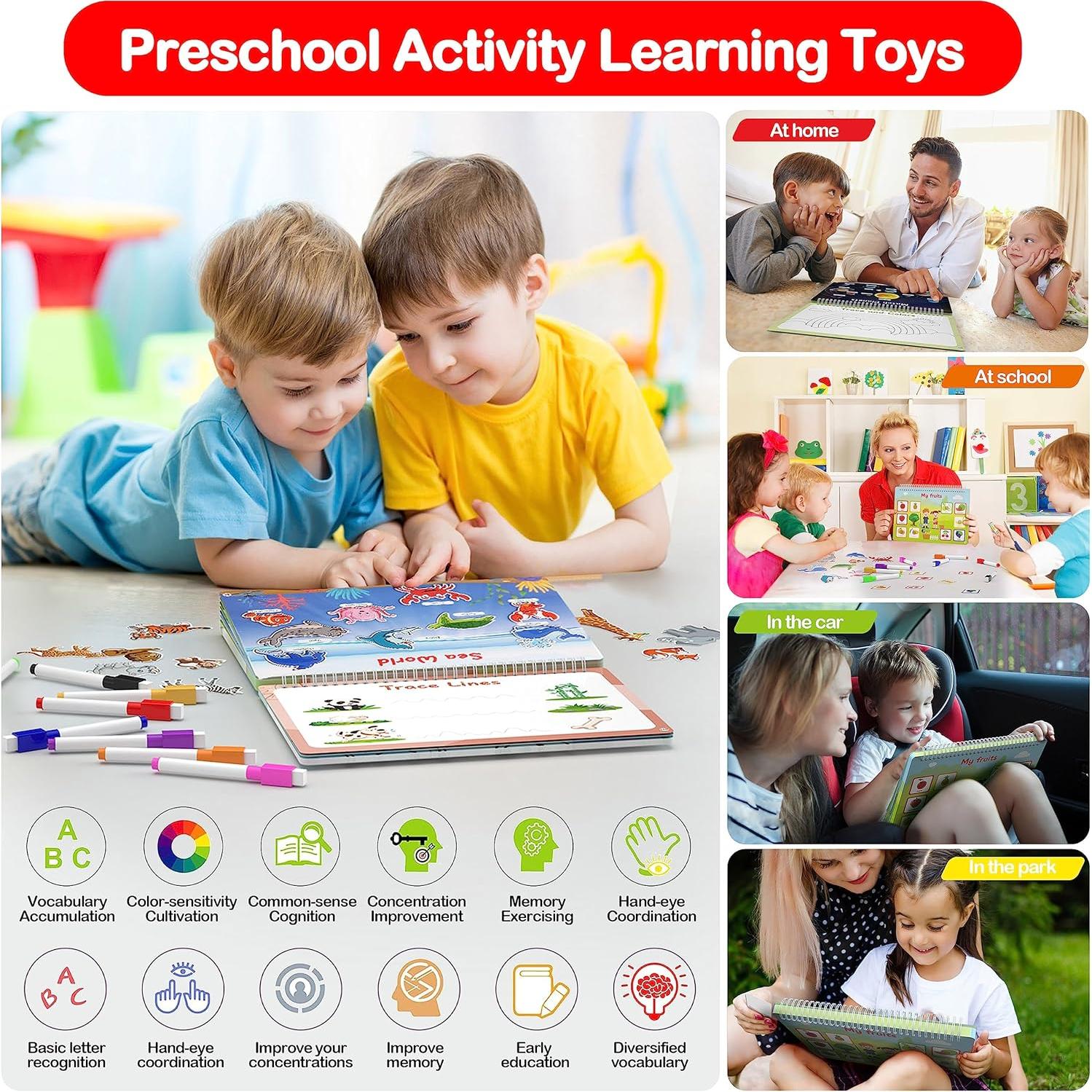 Libro Ocupado Montessori WJPC 53 Diseños para Niños 3-8 Años