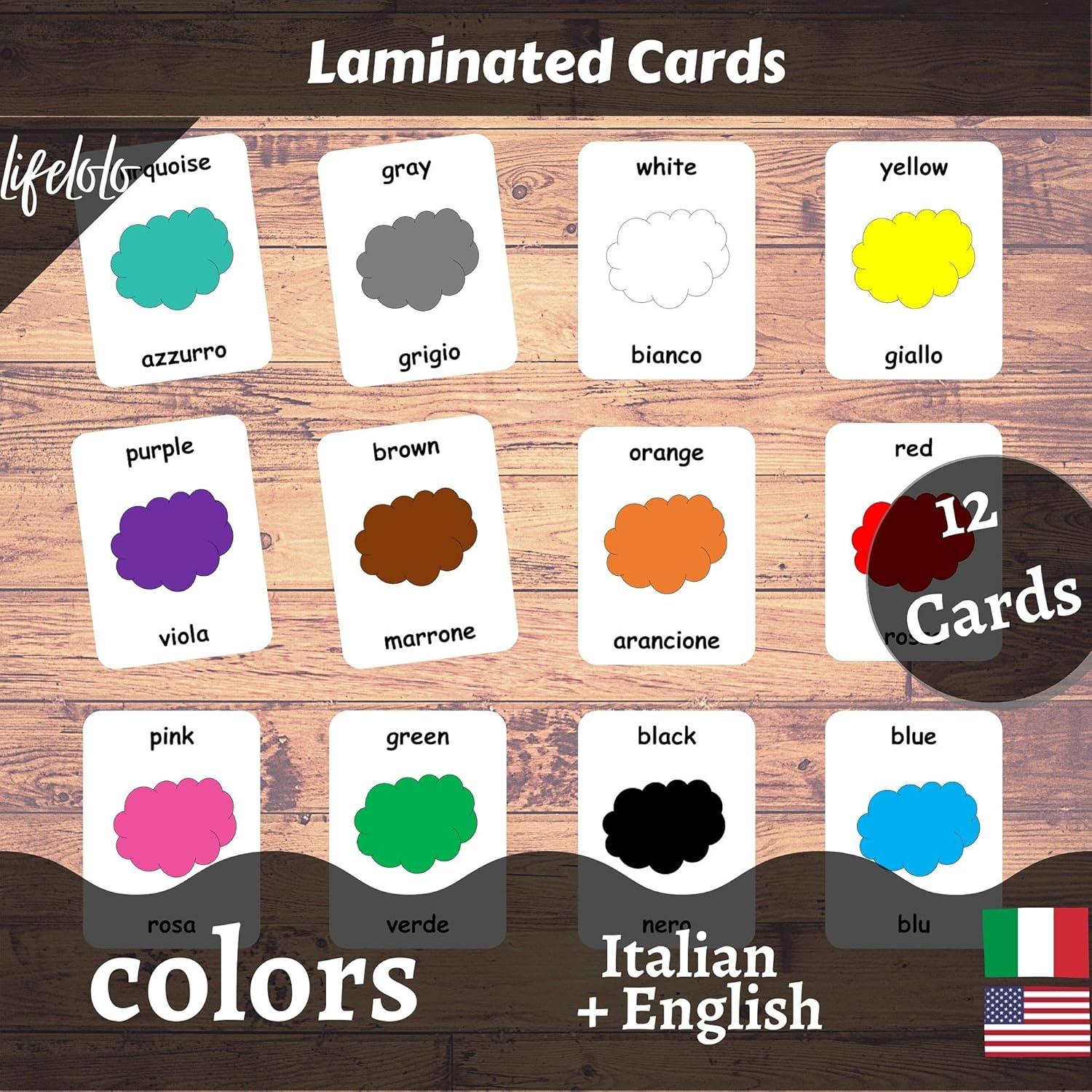 Tarjetas Didácticas Bilingües Italiano-Inglés LifeLoLo - 22 Conjuntos