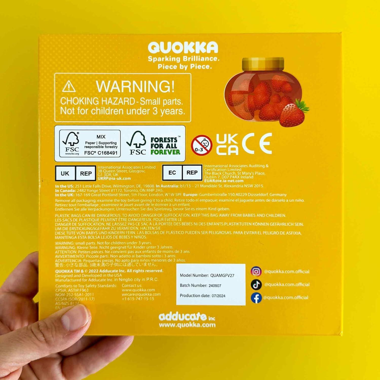 Puzzle Magnético de Viaje QUOKKA Frutas - Juguete Educativo 1-5 Años