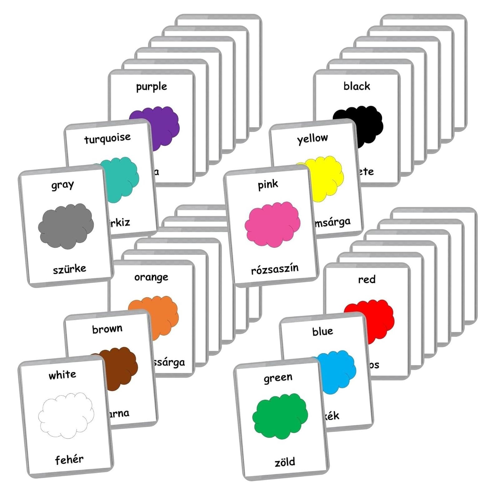 Tarjetas Bilingües Húngaro-Inglés LifeLoLo - 22 Conjuntos