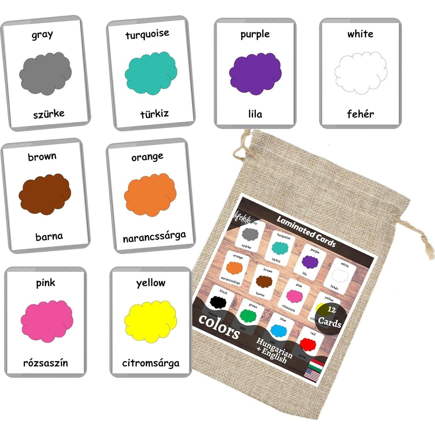 Tarjetas Bilingües Húngaro-Inglés LifeLoLo - 22 Conjuntos