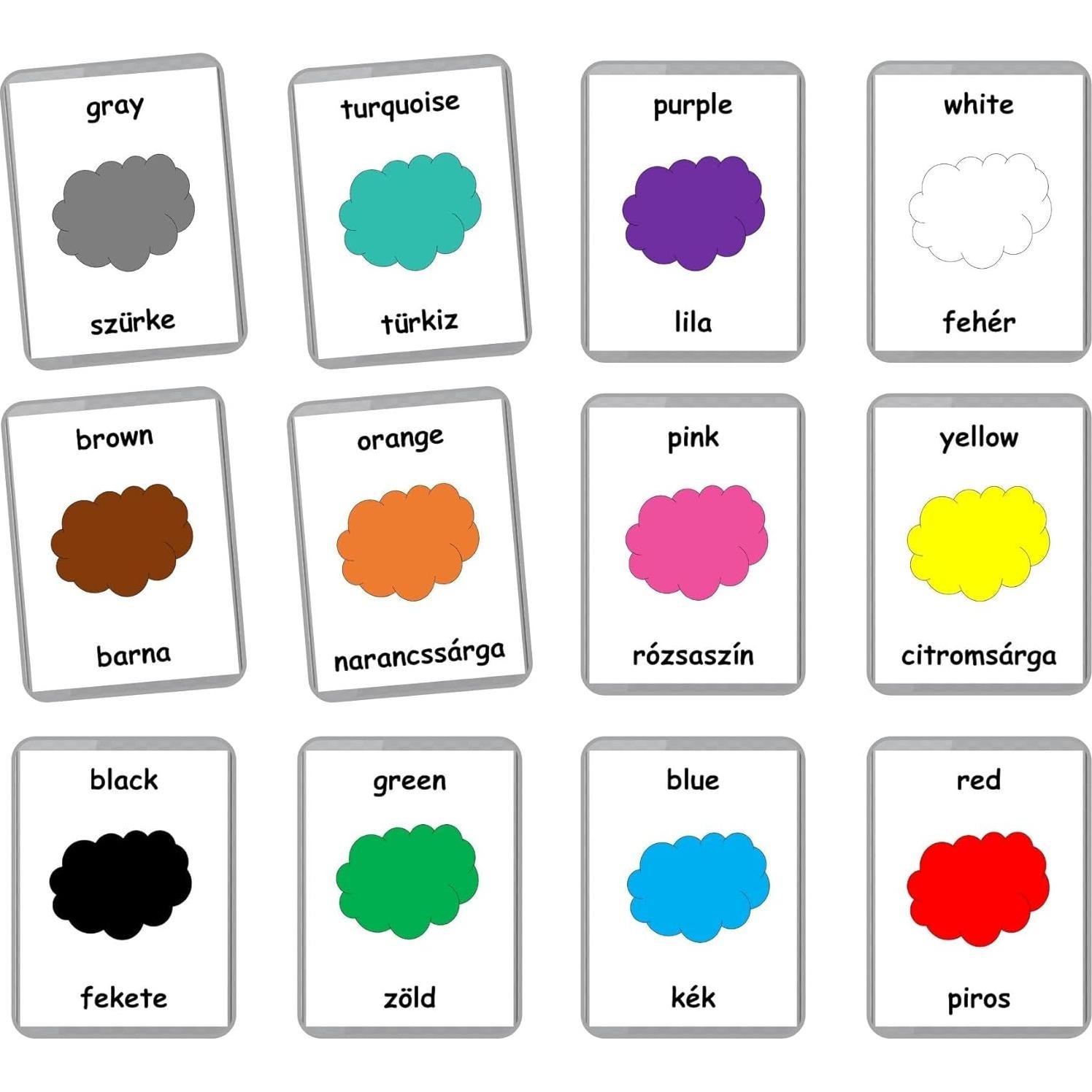 Tarjetas Bilingües Húngaro-Inglés LifeLoLo - 22 Conjuntos