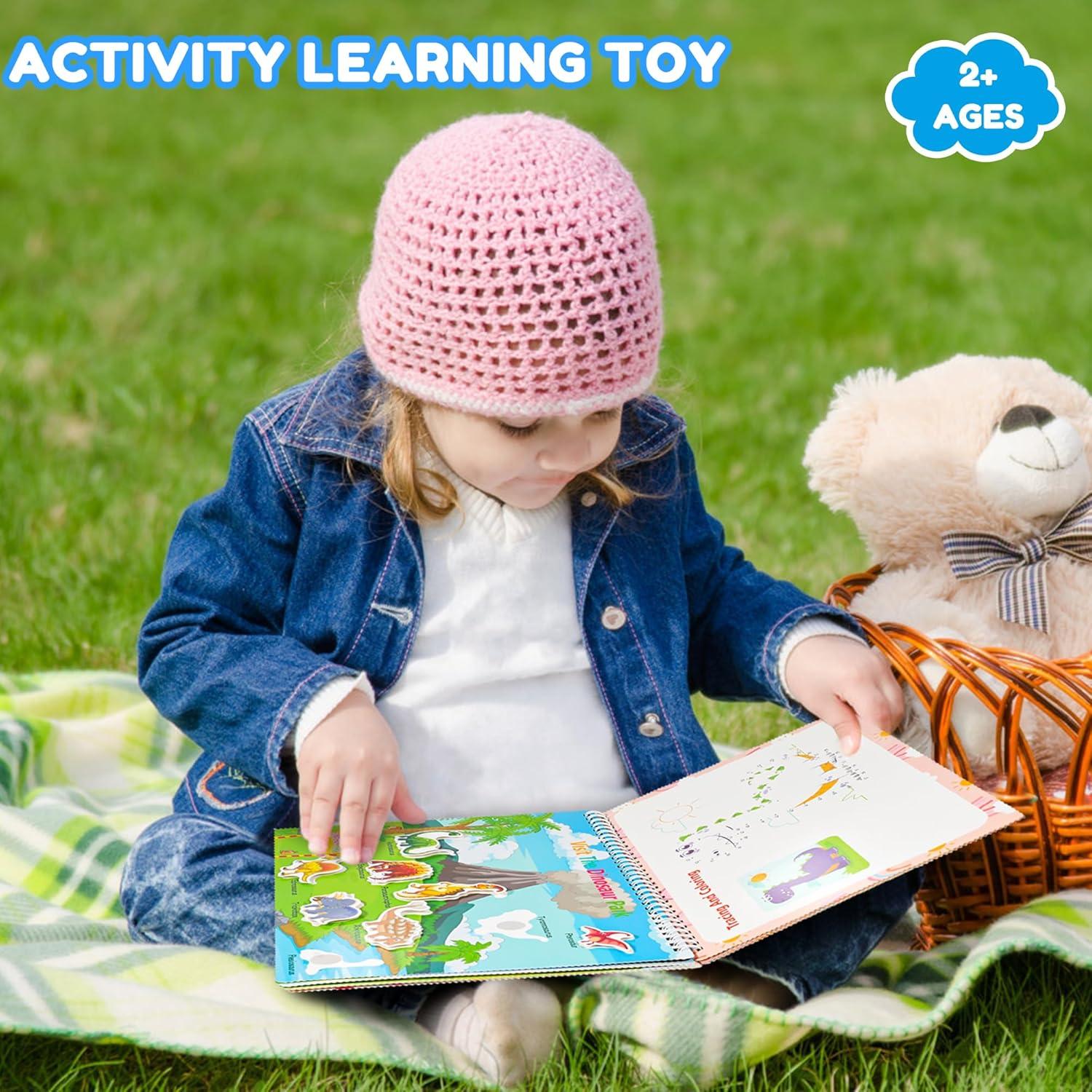 Libro Ocupado Montessori NOWRICH para Niños 3-5 Años Dinosaurios