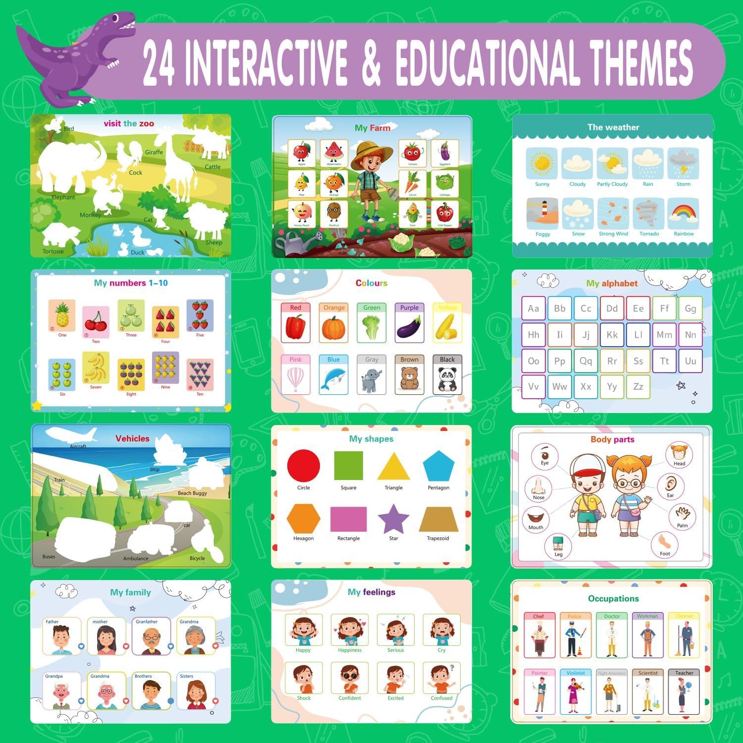 Libro Ocupado Montessori NASHRIO 24 Temas para Niños 3-6 Años