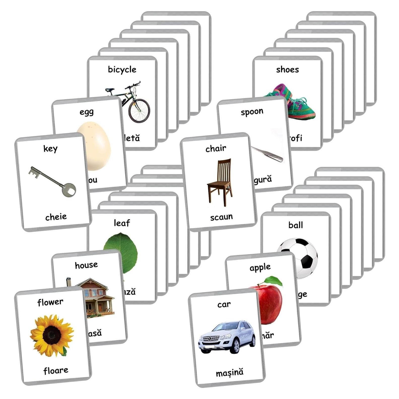 Tarjetas Didácticas Bilingües Rumanas-Inglés LifeLoLo - 22 Conjuntos