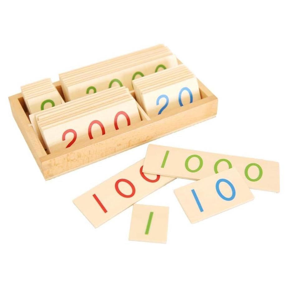 Tarjetas de Números de Madera Montessori Outlet 1-9000