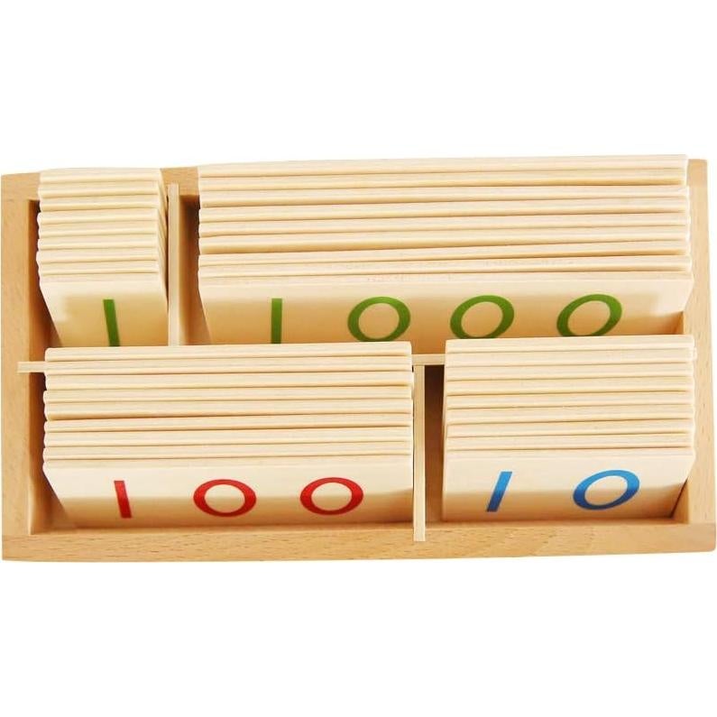 Tarjetas de Números de Madera Montessori Outlet 1-9000