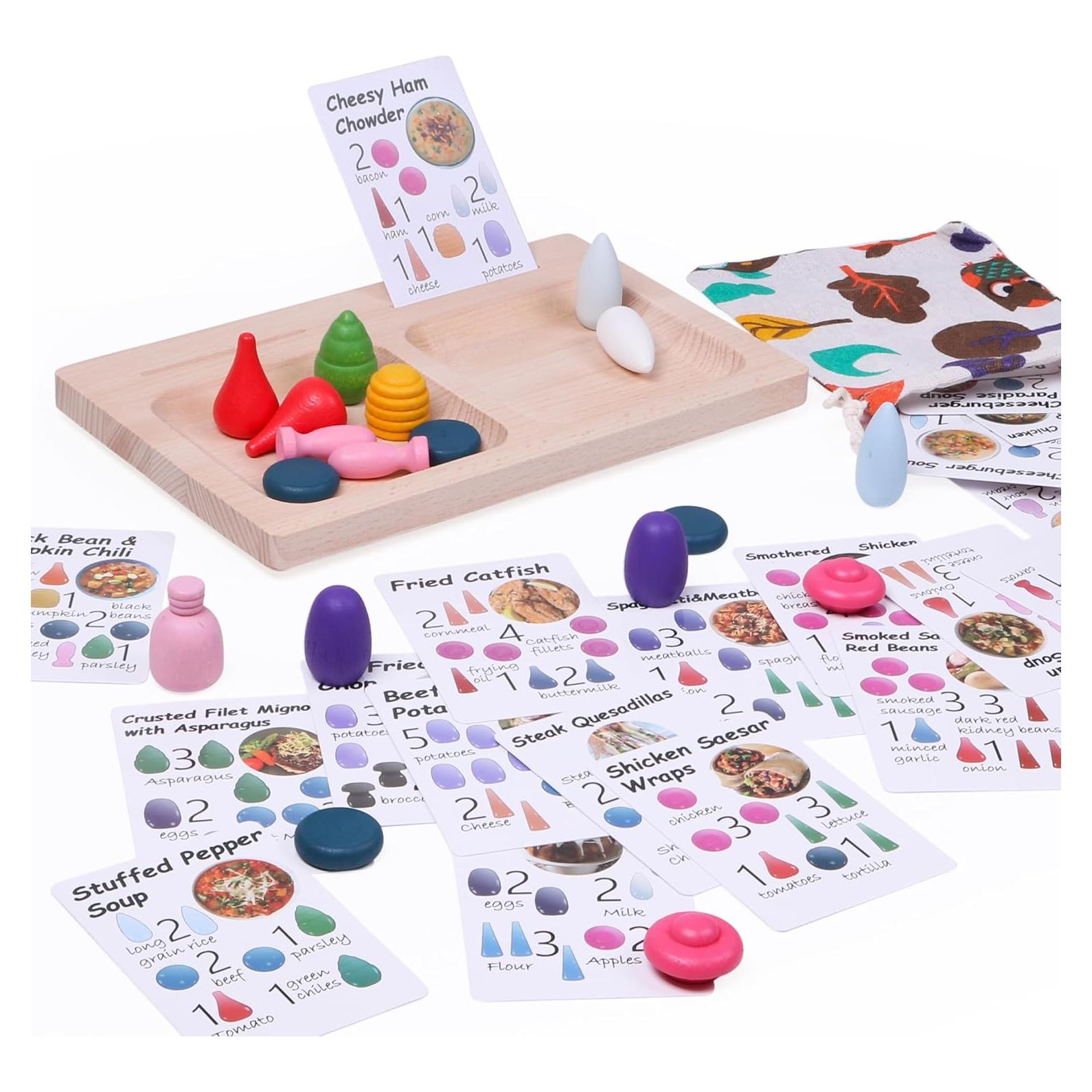 Conjunto de Juguetes Sensoriales de Madera Candywood 81 Piezas