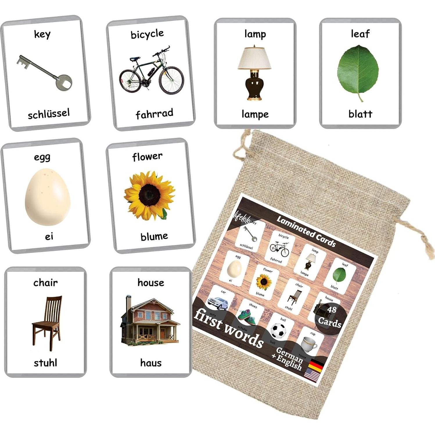 Tarjetas de Palabras Iniciales LifeLoLo - 48 Tarjetas Bilingües