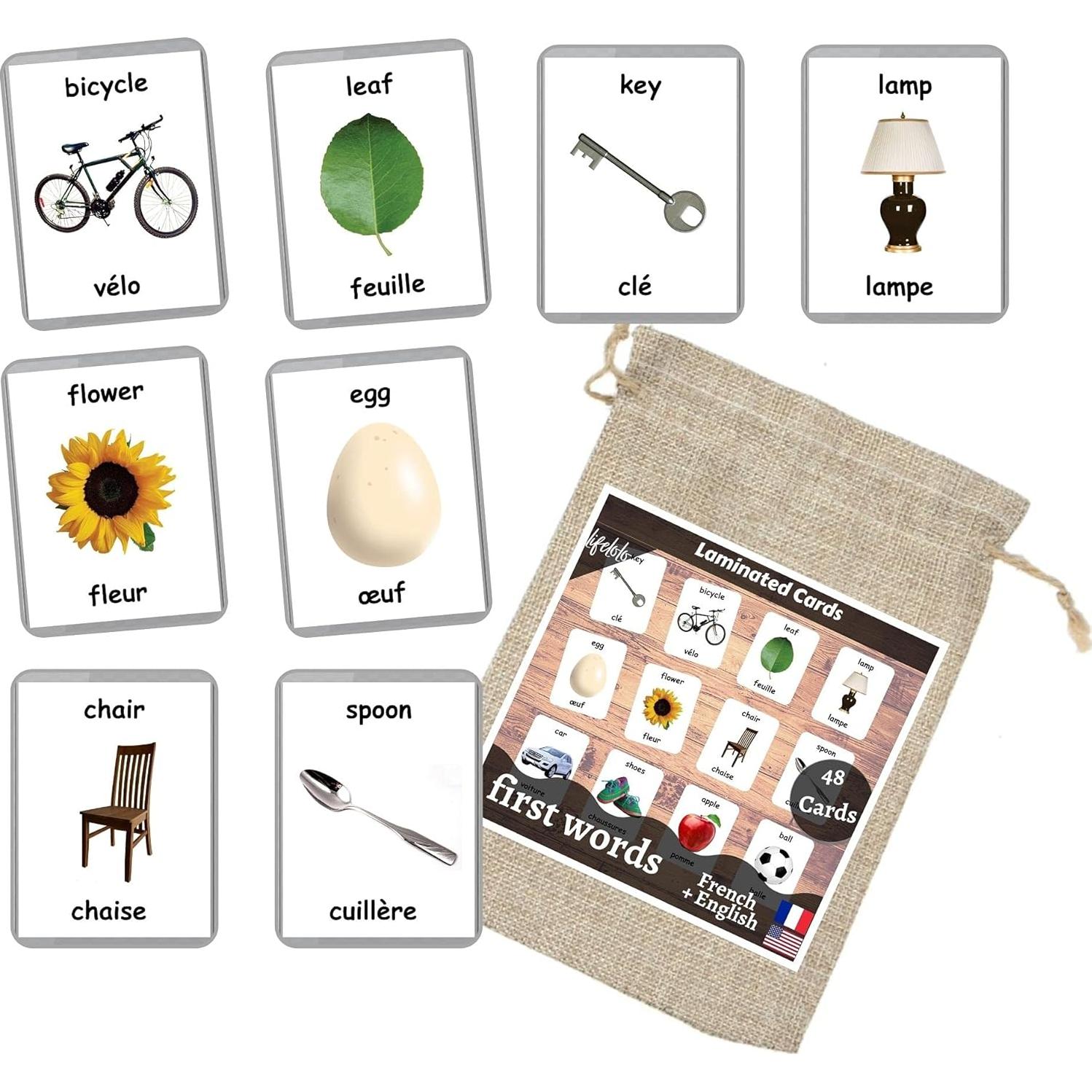 Tarjetas de Palabras Iniciales LifeLoLo - 48 Tarjetas Bilingües