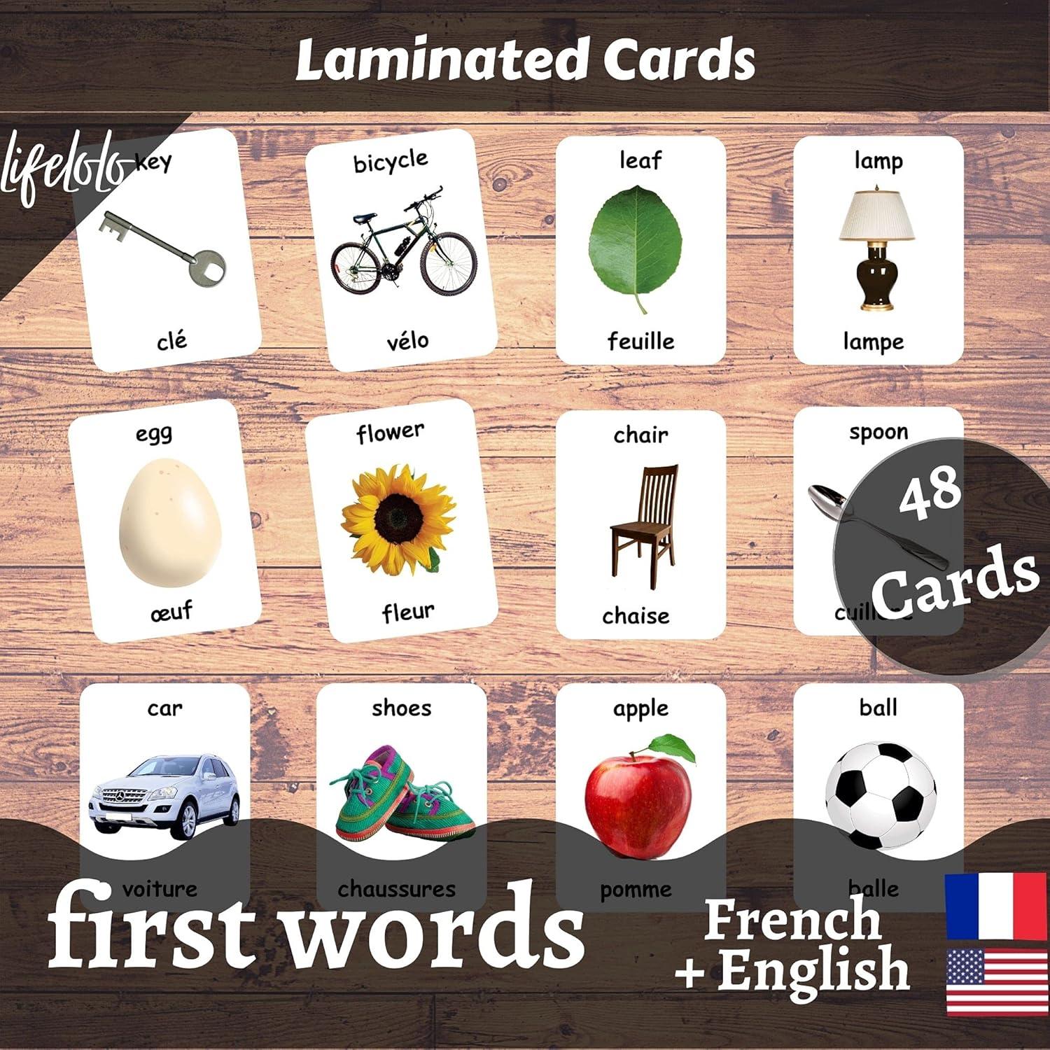 Tarjetas de Palabras Iniciales LifeLoLo - 48 Tarjetas Bilingües