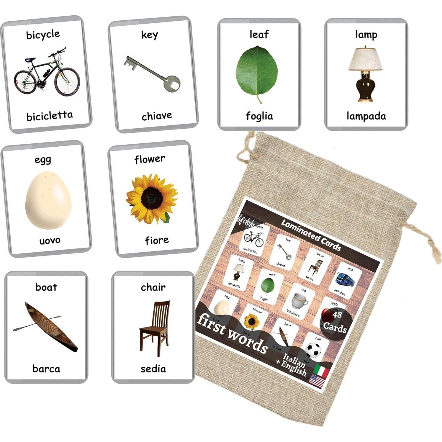 Tarjetas de Flash Bilingües LifeLoLo - 48 Palabras para Bebés