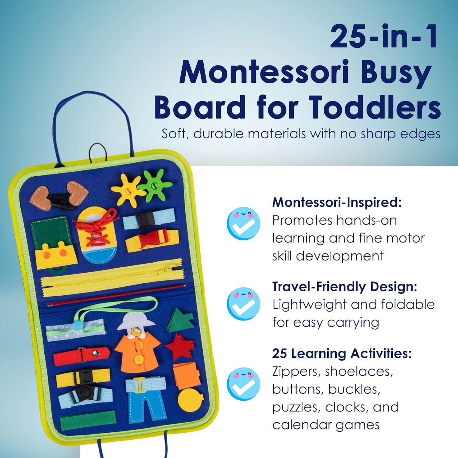 Tablero Ocupado Montessori 27.9x22.9cm Juguete Educativo Niños