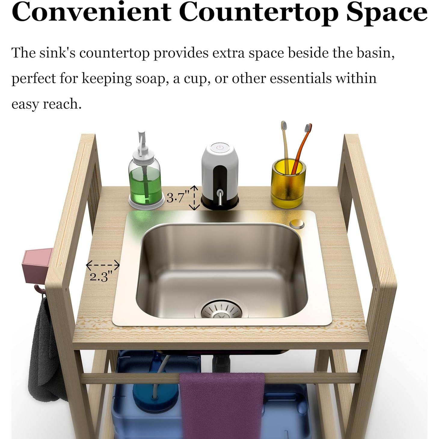 Lavabo Infantil SpeedyConnect Ajustable Acero Inoxidable 71cm