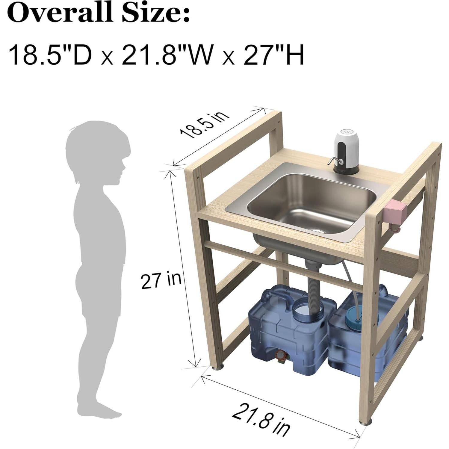 Lavabo Infantil SpeedyConnect Ajustable Acero Inoxidable 71cm