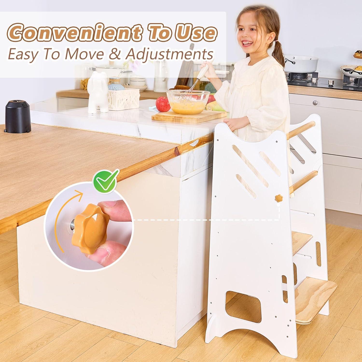 Torre de Pie BUDDGO para Niños Pequeños Ajustable con Pizarra