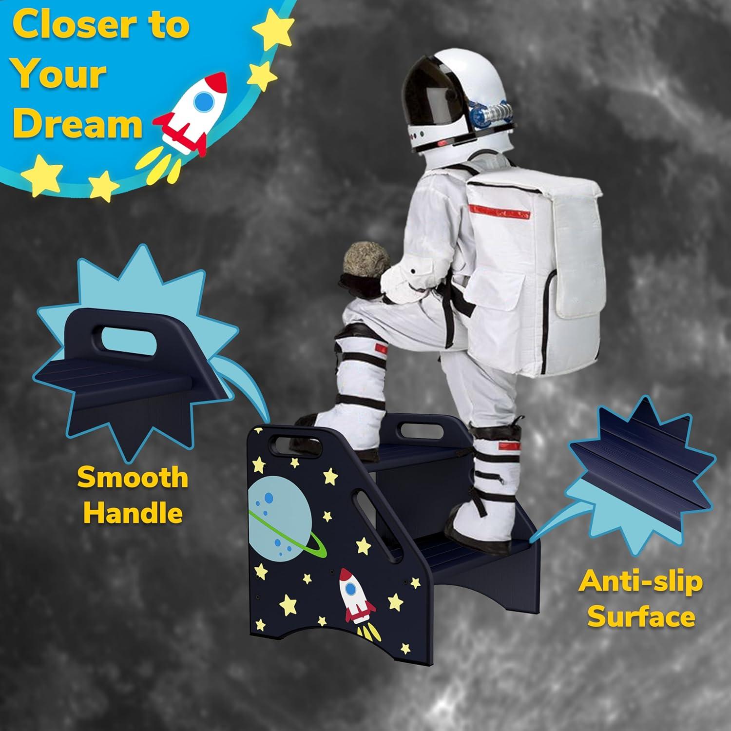 Taburete de Dos Pasos AMBIRD Espacial para Niños 33.5 cm