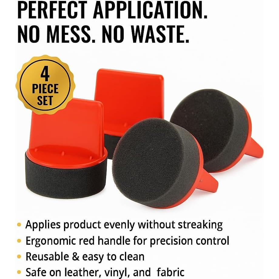 Paquete de 4 Aplicadores de Espuma Leather Hero para Betún