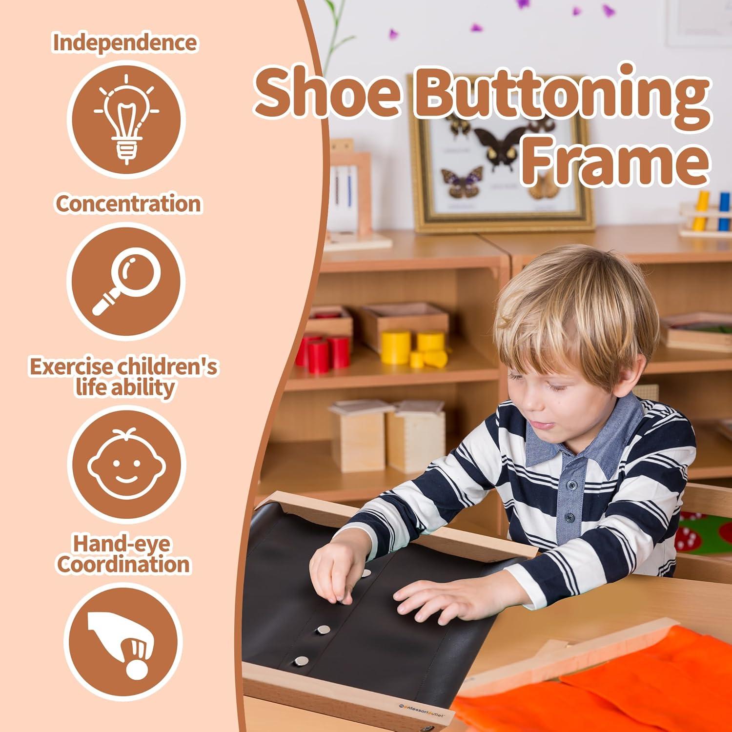 Marco de Abotonado Montessori Outlet para Niños 3-6 Años