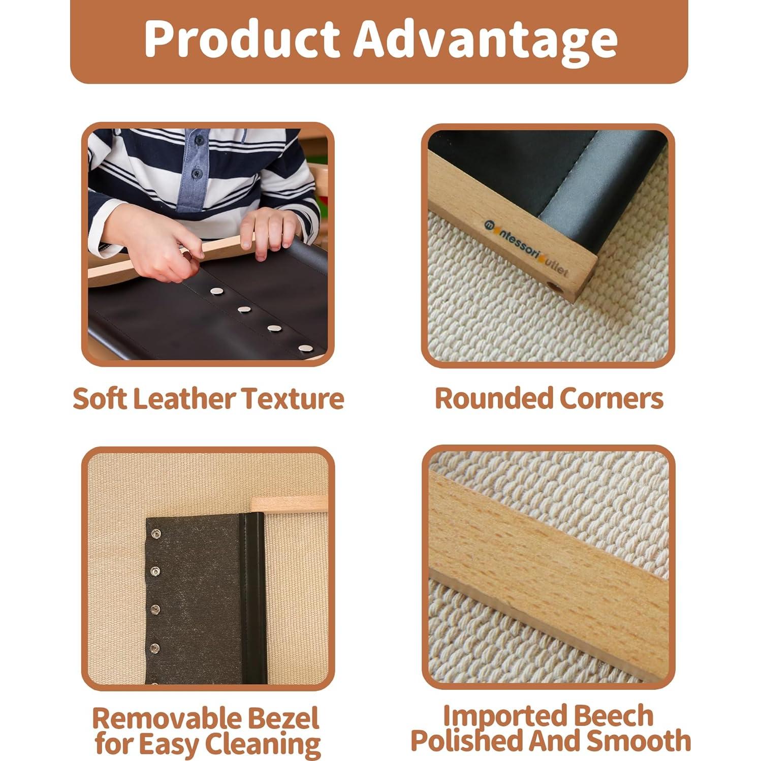 Marco de Abotonado Montessori Outlet para Niños 3-6 Años