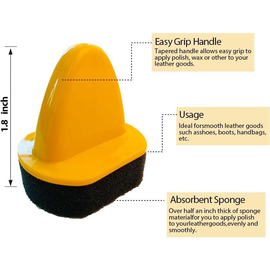 Paquete de 10 Aplicadores de Esponja ZR para Pulido de Zapatos
