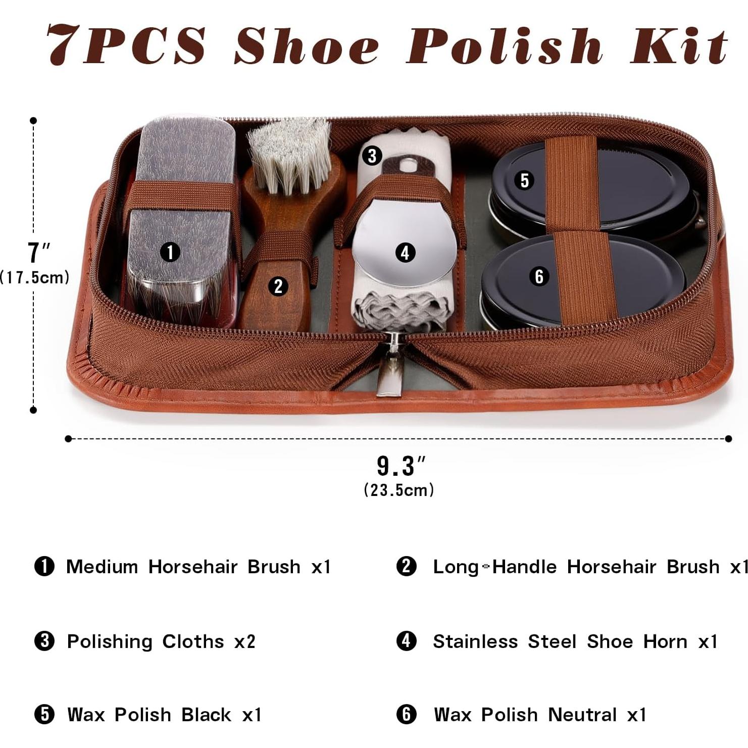 Kit de Cuidado para Zapatos de Cuero IPOW 7 Piezas
