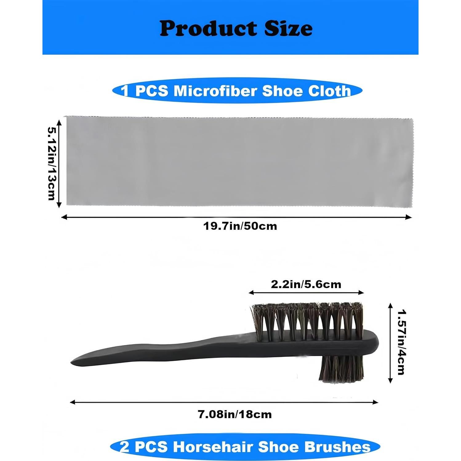 Kit de Cepillos para Brillo de Zapatos Ganganmax - Pelo de Caballo