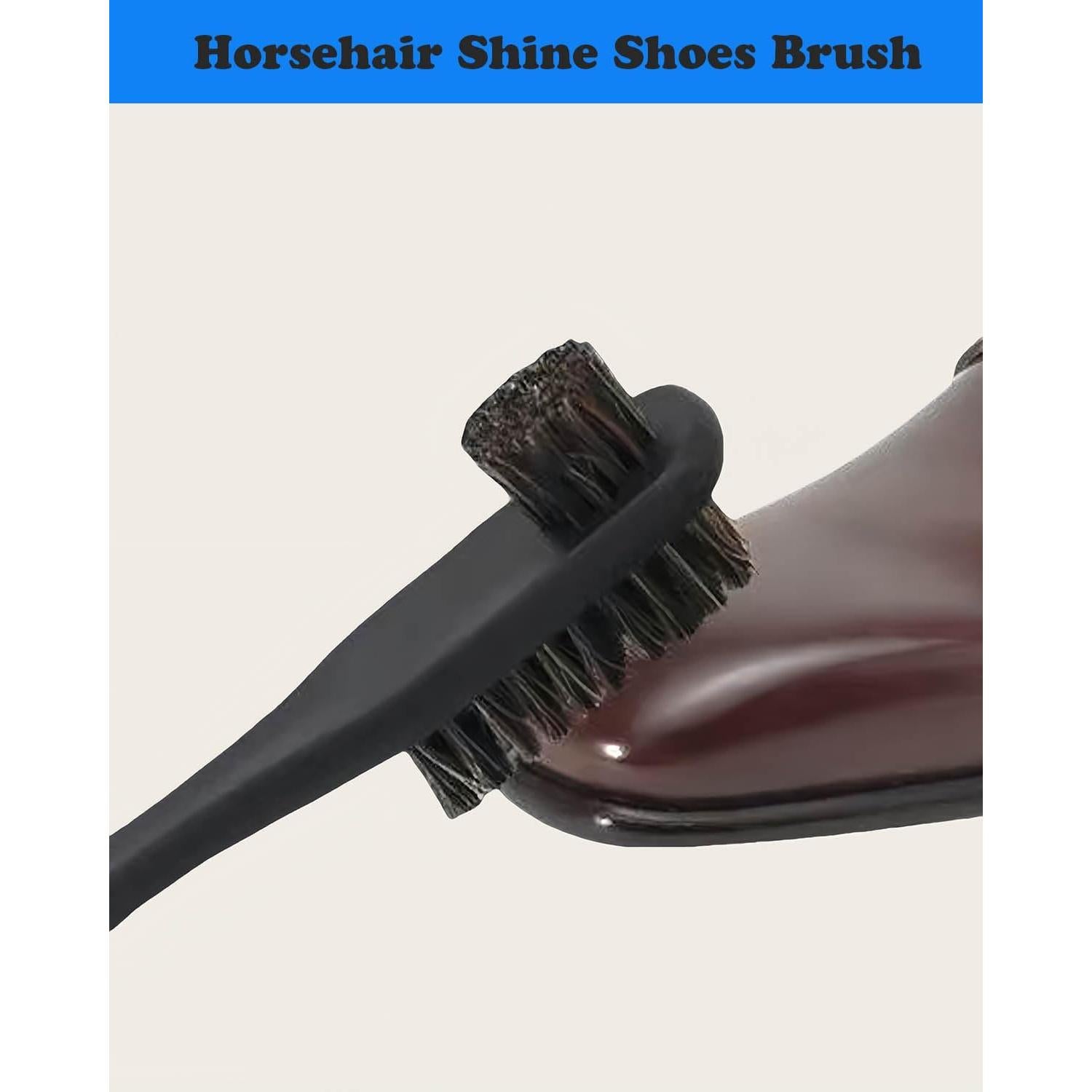 Kit de Cepillos para Brillo de Zapatos Ganganmax - Pelo de Caballo