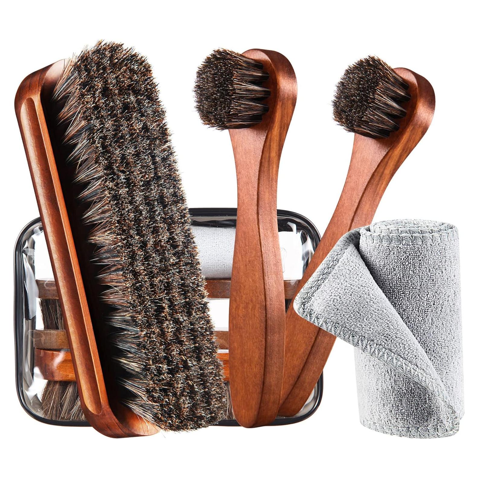 Juego de Cepillos para Zapatos YoungJoy - 4 Piezas con Paño