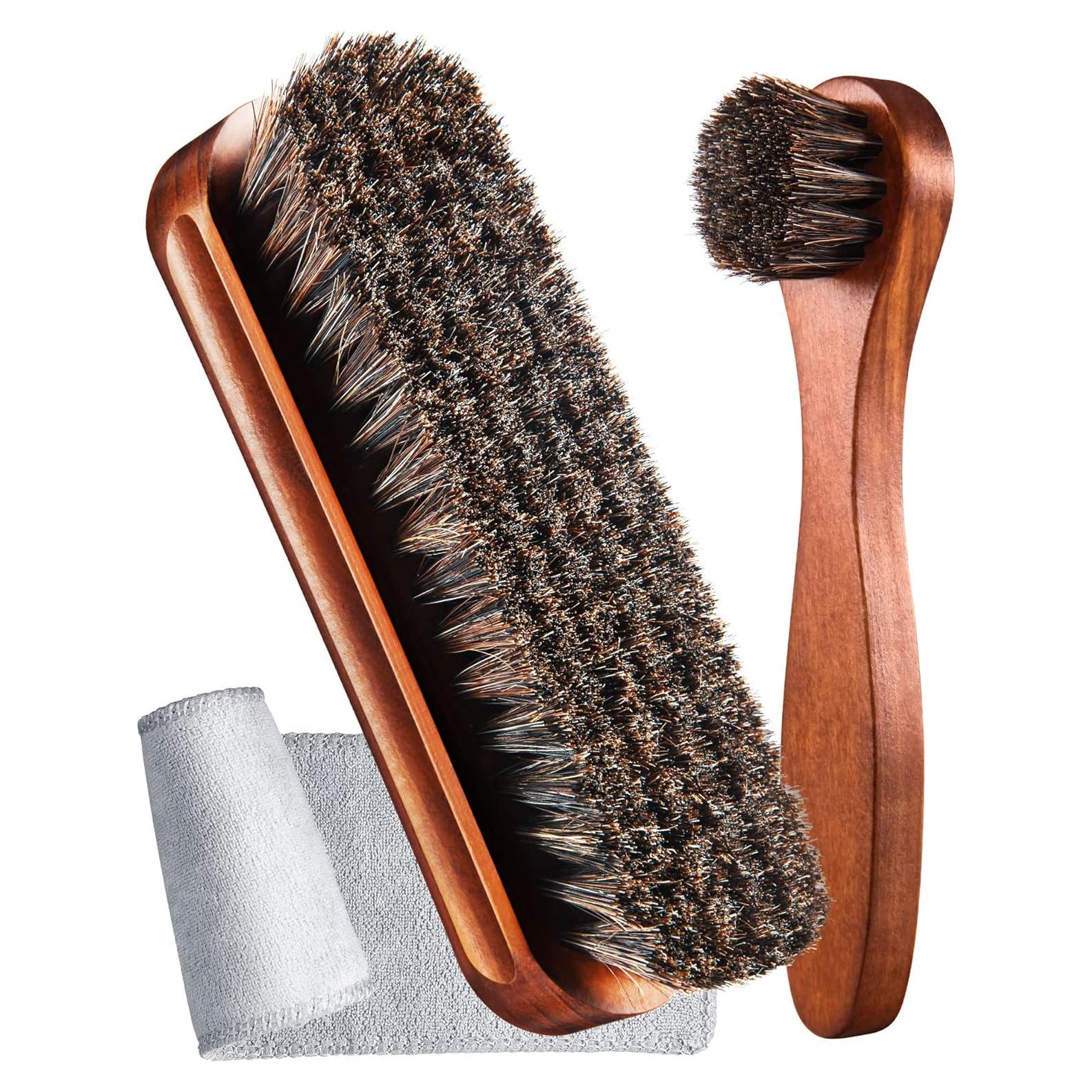 Kit de cepillos para zapatos Youngjoy 3 piezas pelo de caballo