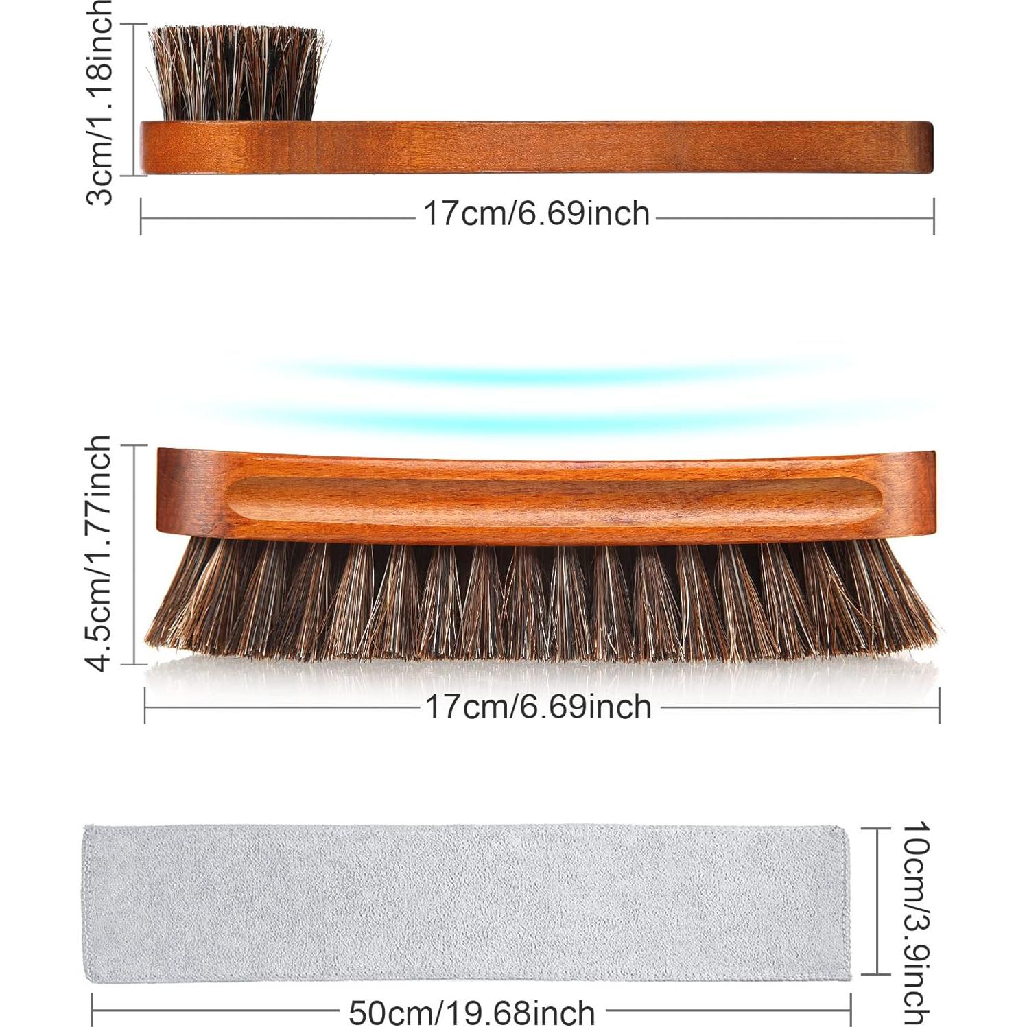 Kit de cepillos para zapatos Youngjoy 3 piezas pelo de caballo