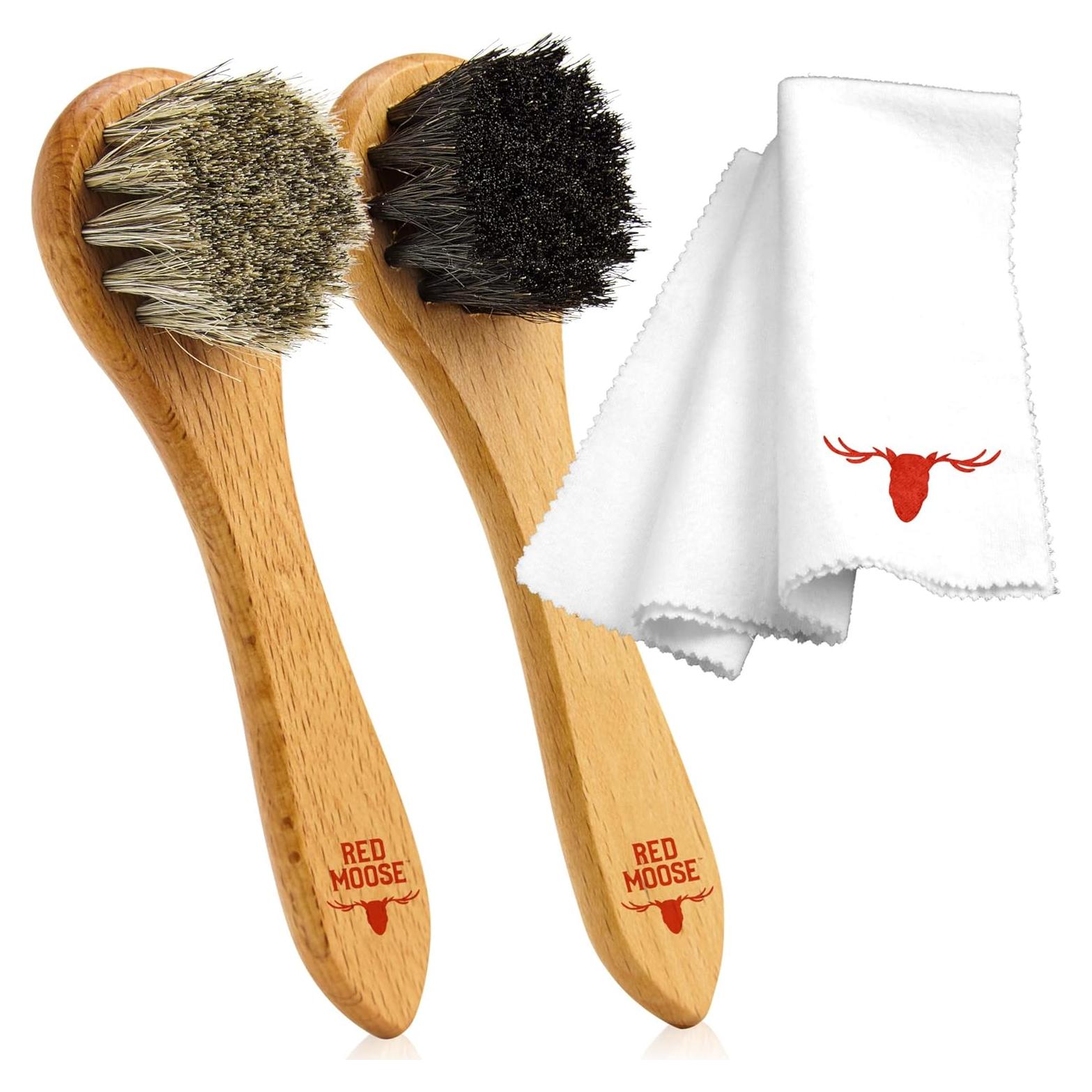 Kit de Brillo para Zapatos Red Moose - 3 Piezas con Cepillos y Paño