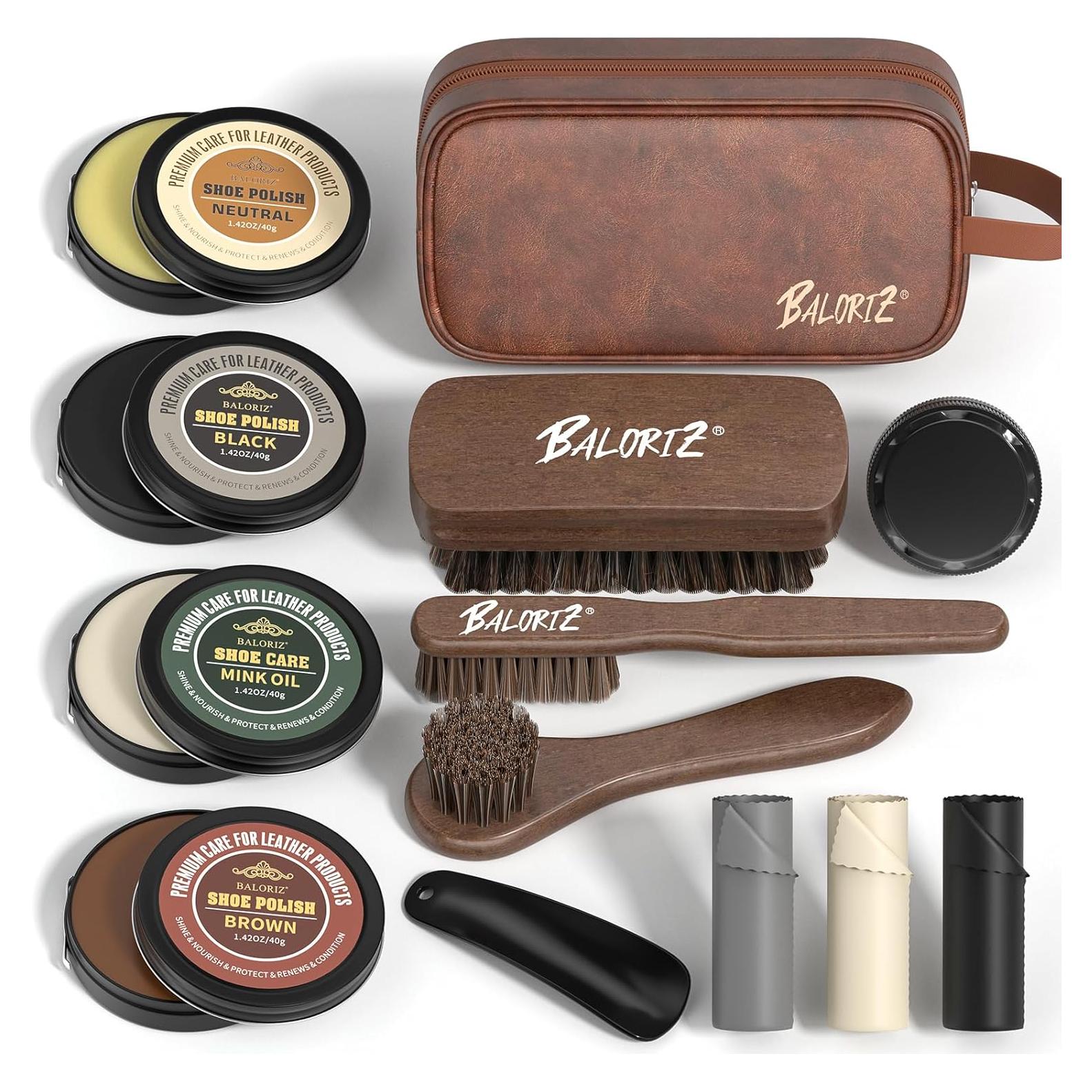 Kit de Brillo para Zapatos Jiuzuan 13 Piezas Cuidado Cuero