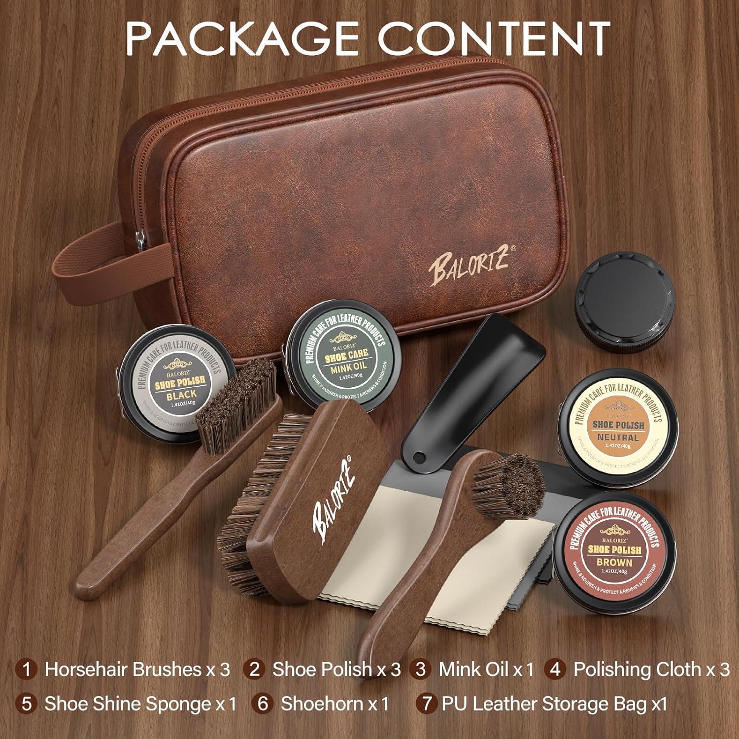 Kit de Brillo para Zapatos Jiuzuan 13 Piezas Cuidado Cuero