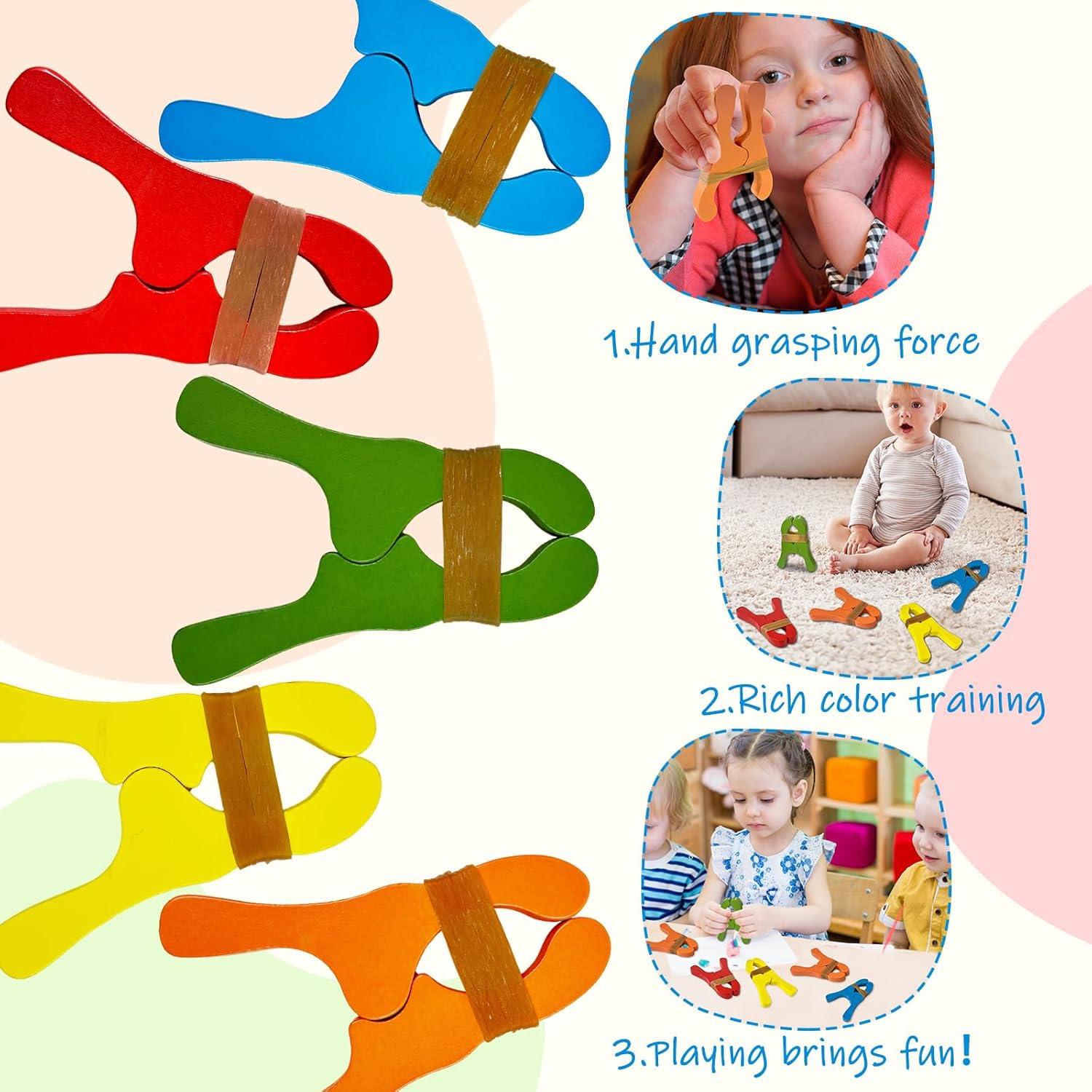 Juego de 10 Clips de Madera Coloridos Hlimior para Niños
