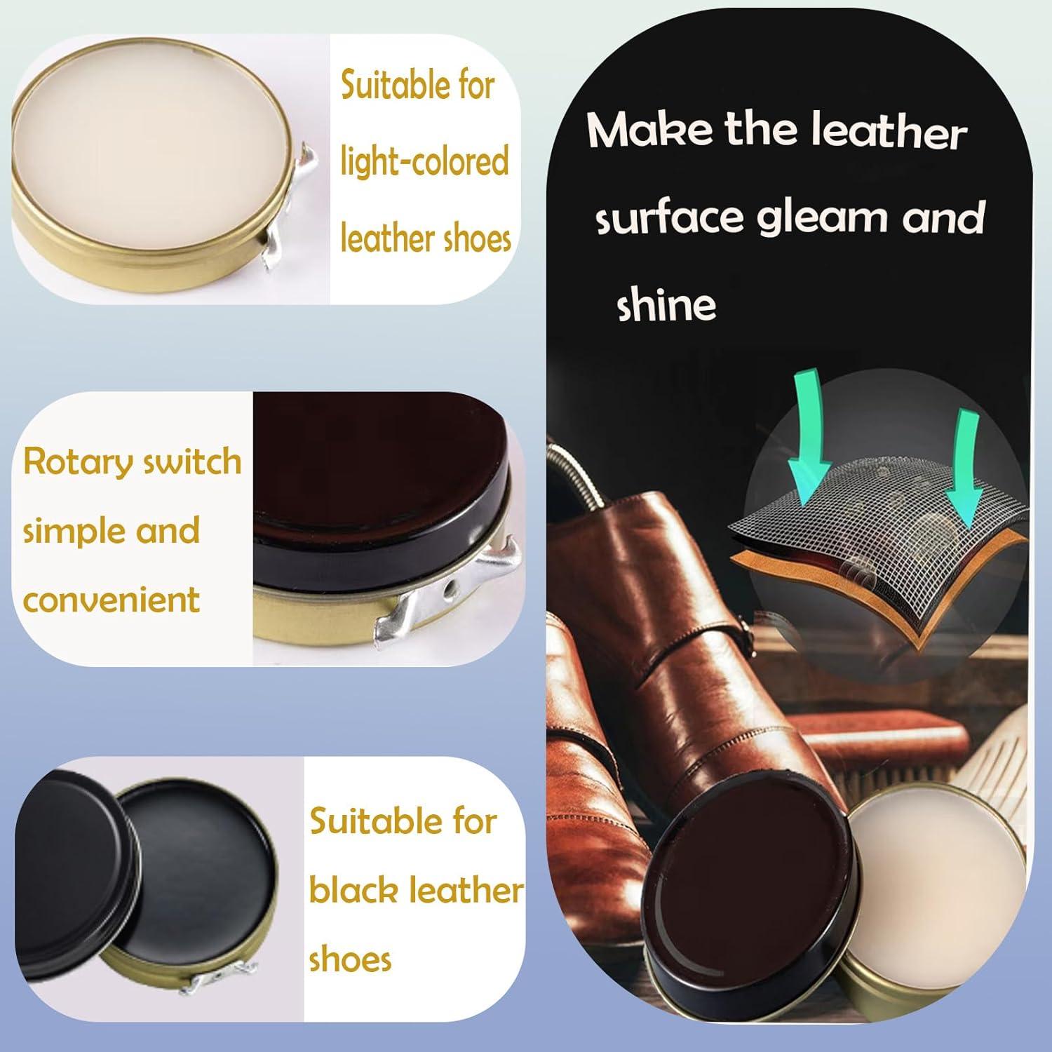 Kit de Cuidado de Zapatos 10 Piezas - Pulido Negro y Blanco