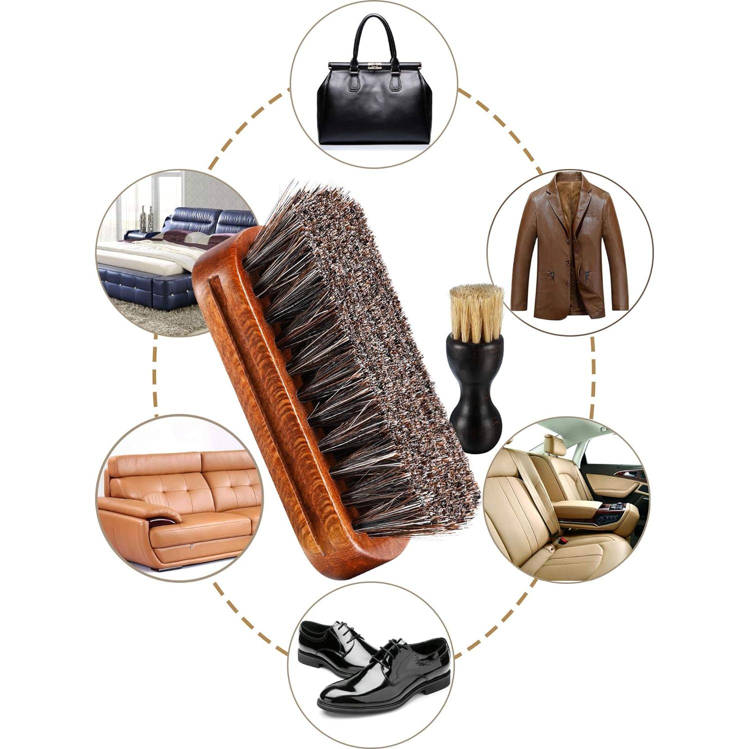 Kit de Cepillos para Pulir Zapatos YoungJoy 3 Piezas Cerdas de Caballo