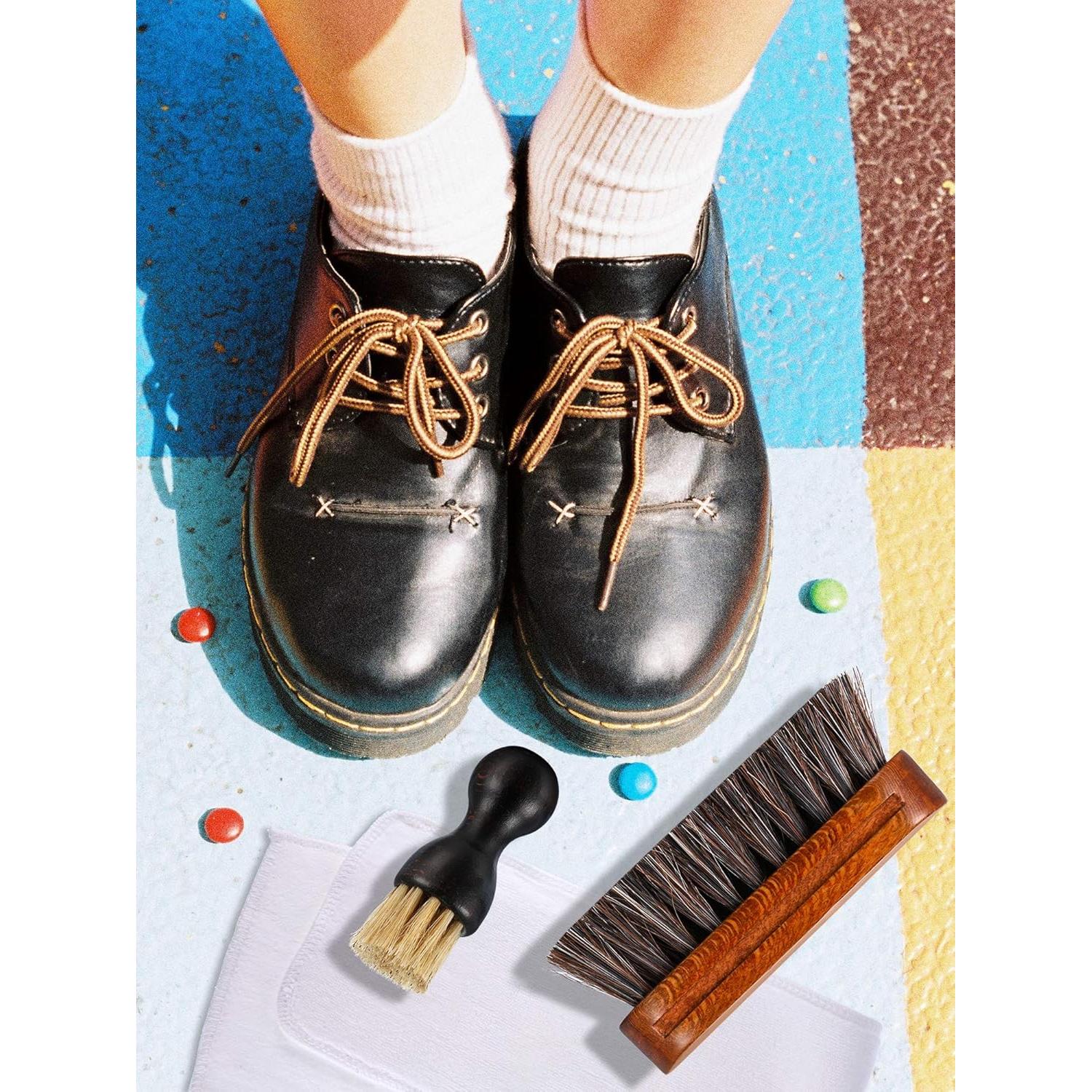 Kit de Cepillos para Pulir Zapatos YoungJoy 3 Piezas Cerdas de Caballo