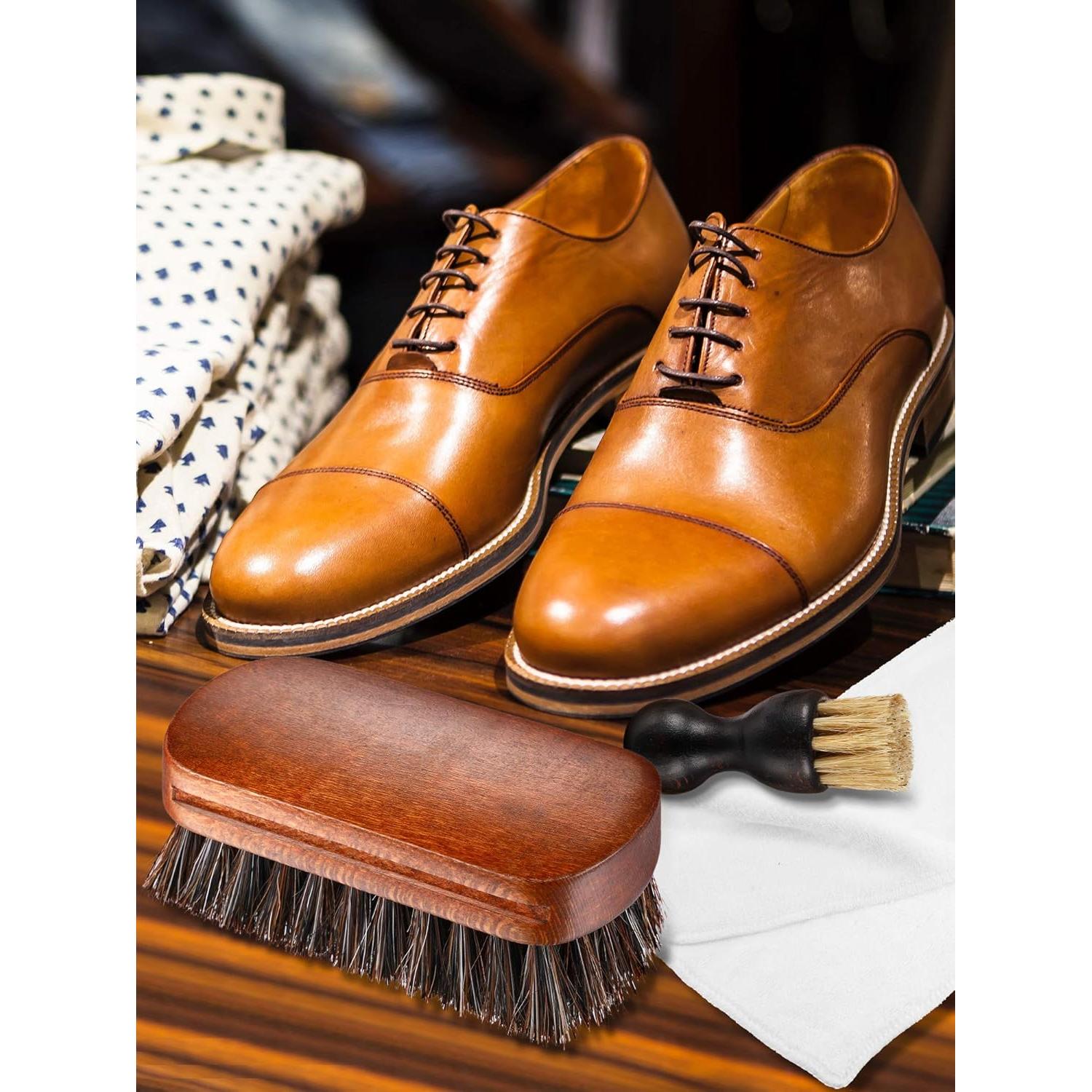 Kit de Cepillos para Pulir Zapatos YoungJoy 3 Piezas Cerdas de Caballo