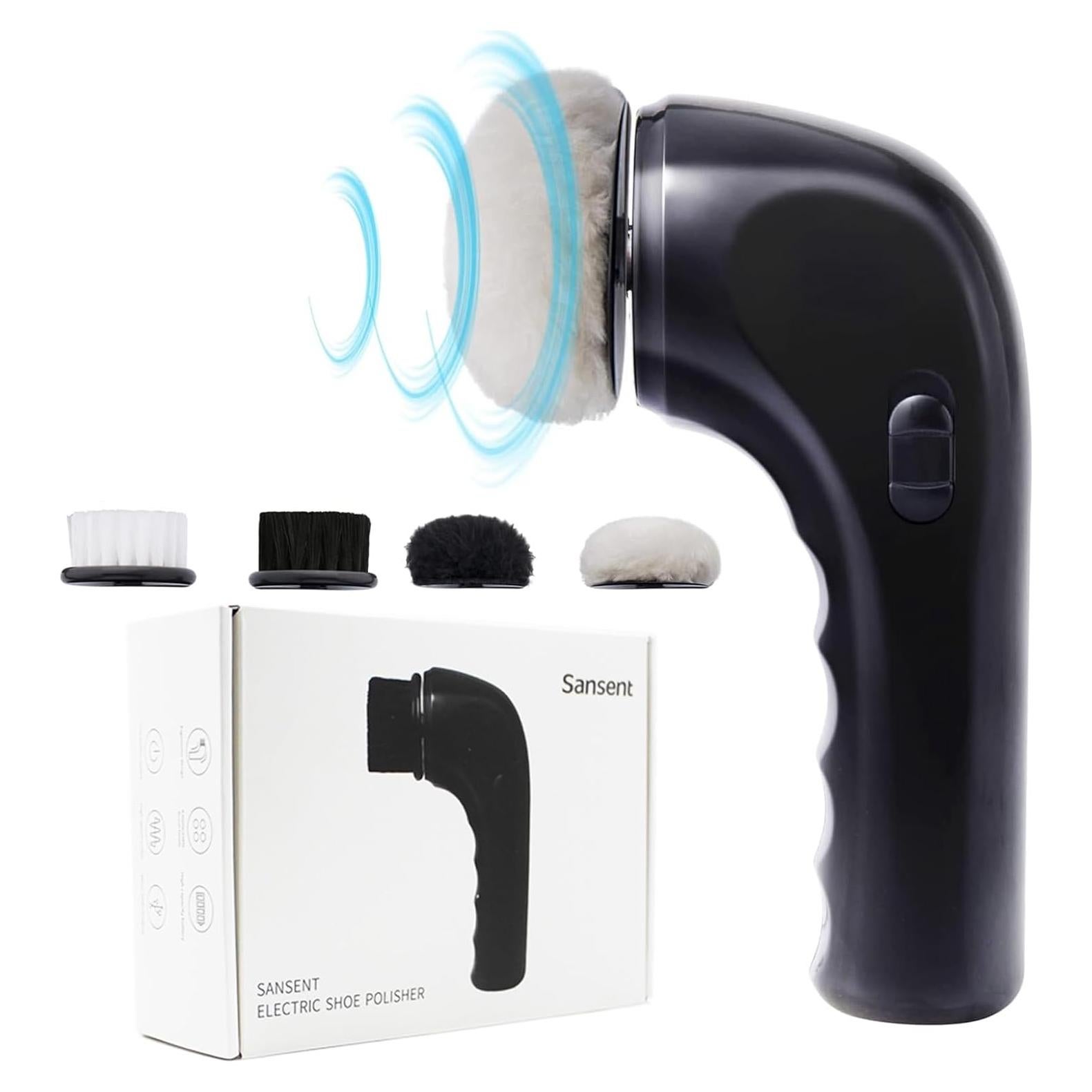 Cepillo Eléctrico para Zapatos Sansent, Limpiador Portátil de Cuero