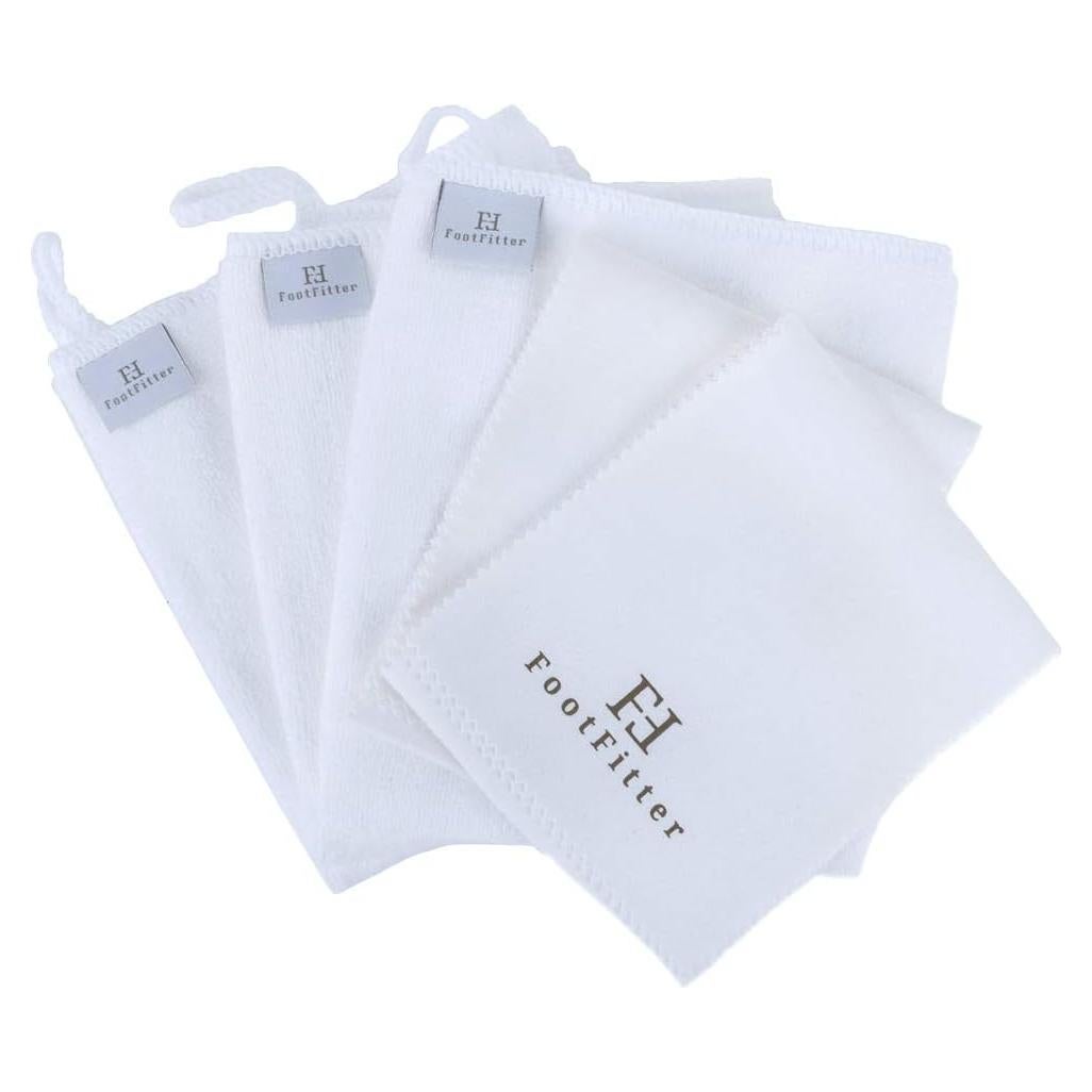 Paquete de 5 Paños para Abrillantar Zapatos FootFitter - 3 Microfibra y 2 Tradicionales