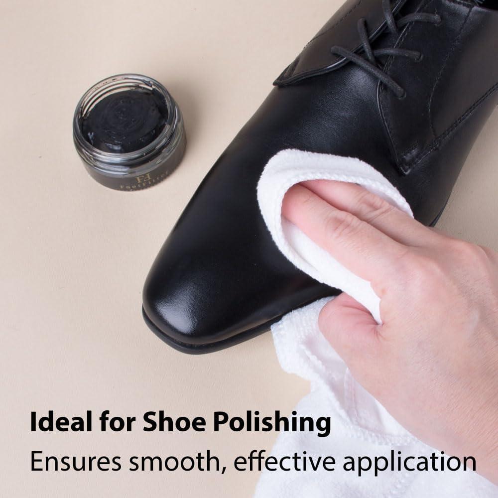 Paquete de 5 Paños para Abrillantar Zapatos FootFitter - 3 Microfibra y 2 Tradicionales