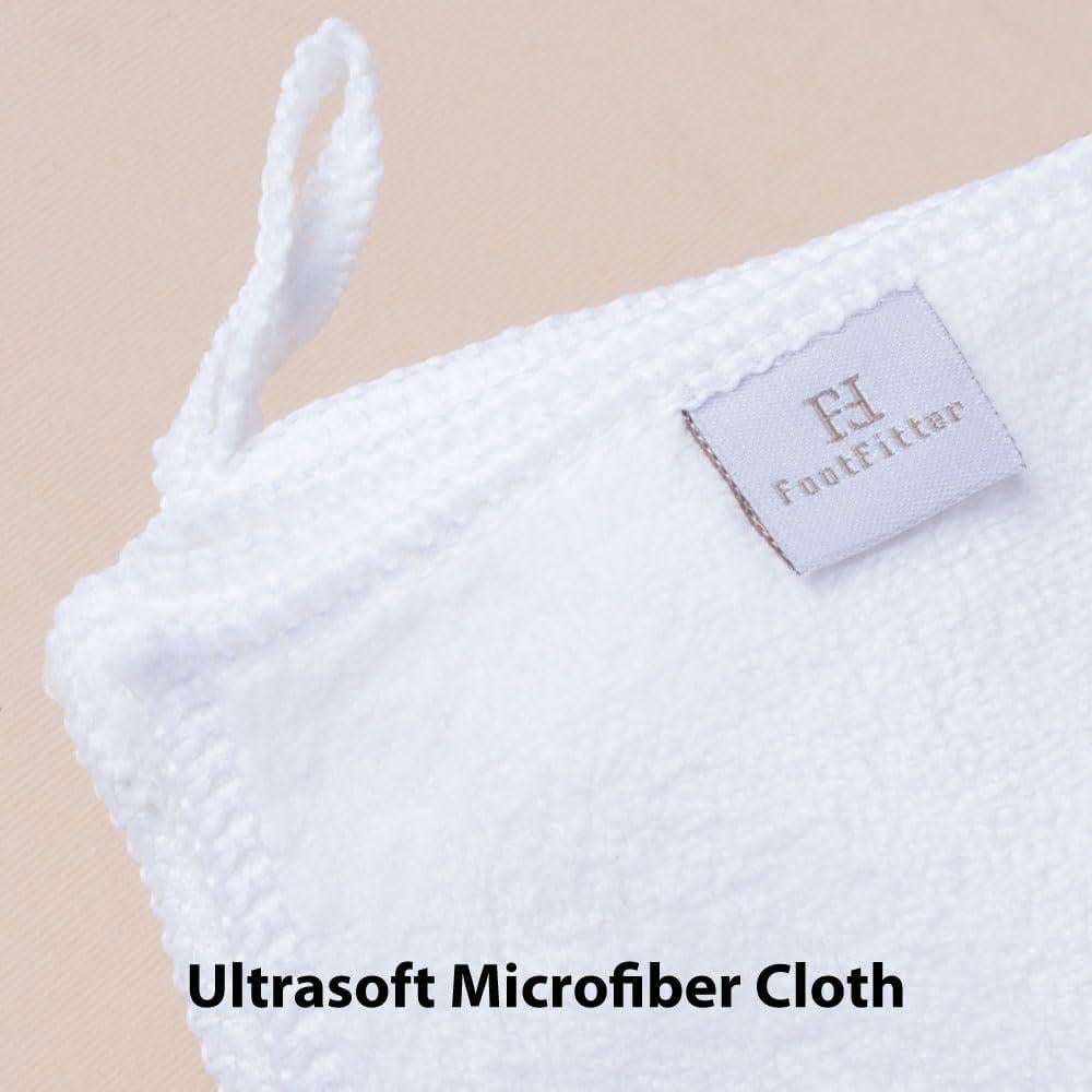 Paquete de 5 Paños para Abrillantar Zapatos FootFitter - 3 Microfibra y 2 Tradicionales