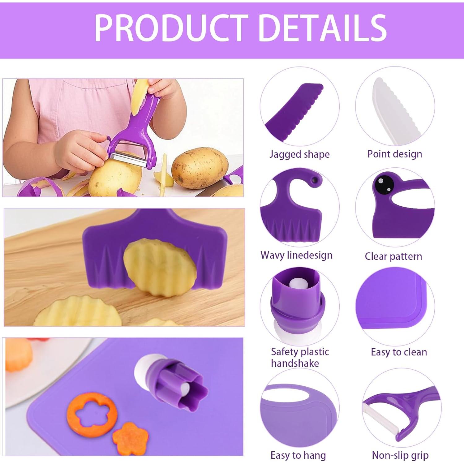 Juego de Cuchillos Montessori WaterSummer para Niños 3-10 Años