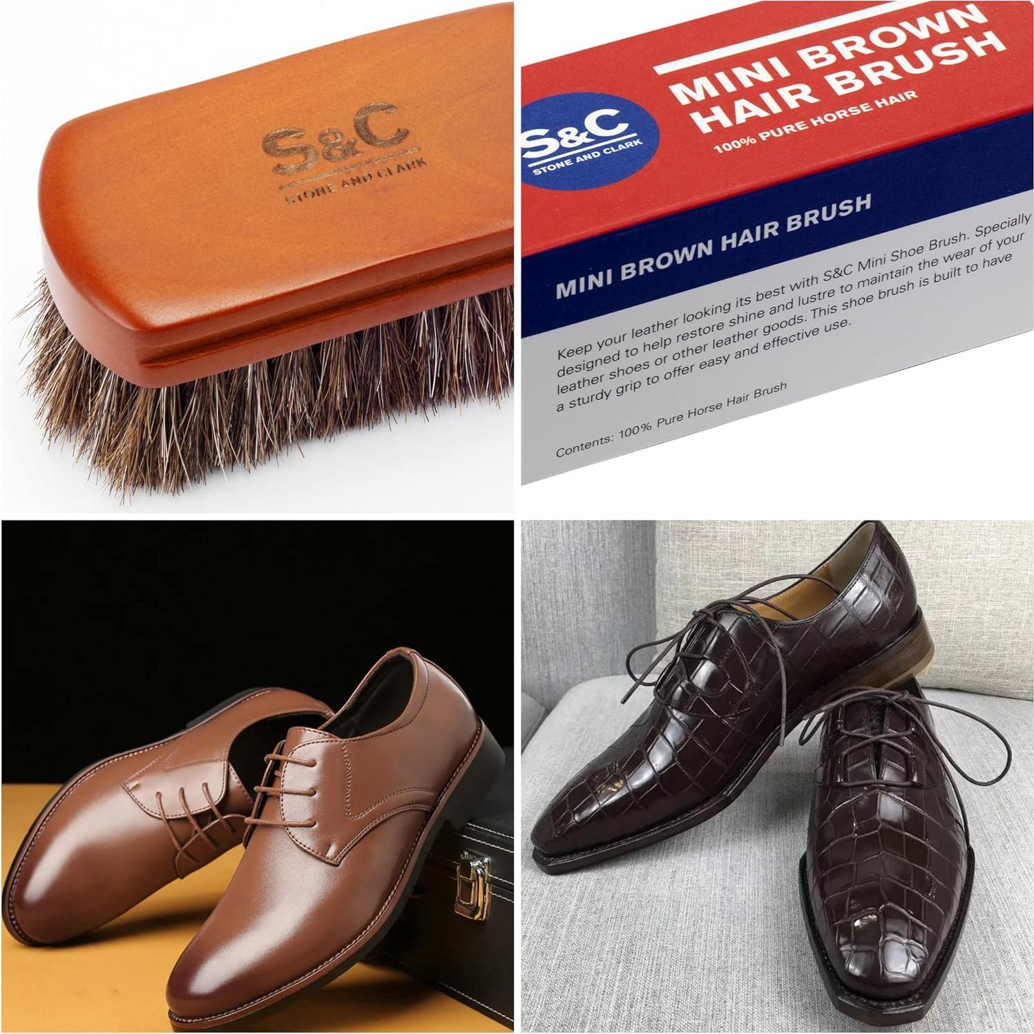 Kit de Cuidado de Cuero Stone and Clark - 13 Piezas y Cepillo Mini