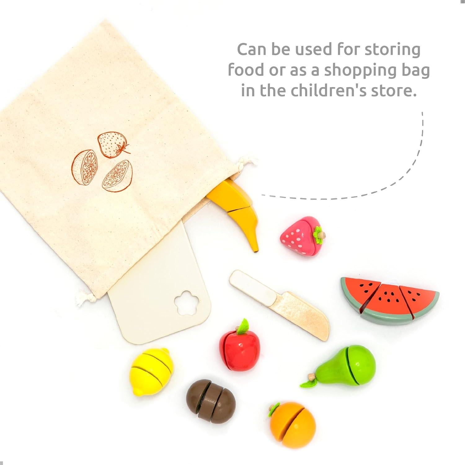 Conjunto de Cocina de Madera UMU para Niños + Frutas Cortar