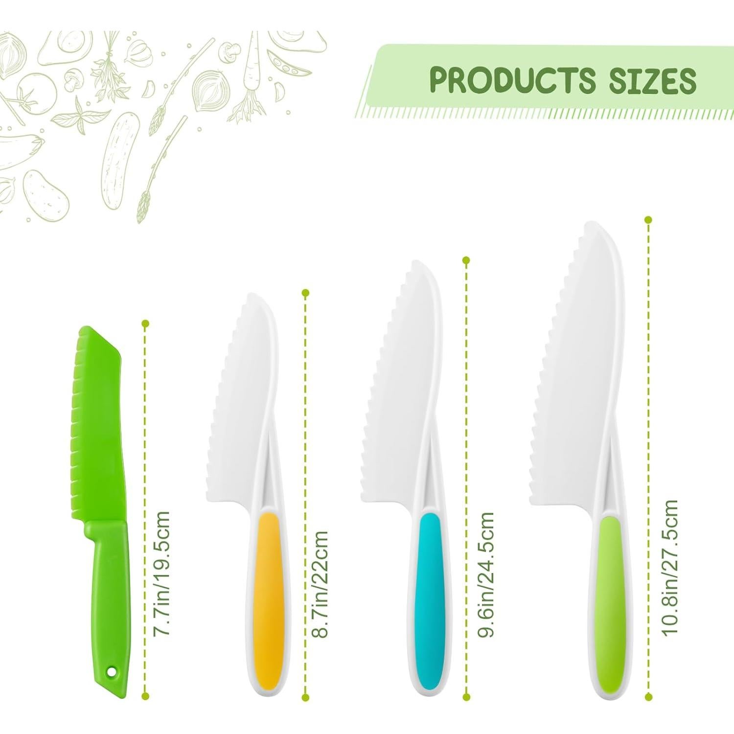 Set de Cuchillos para Niños GINDECON 4 Piezas Sin BPA