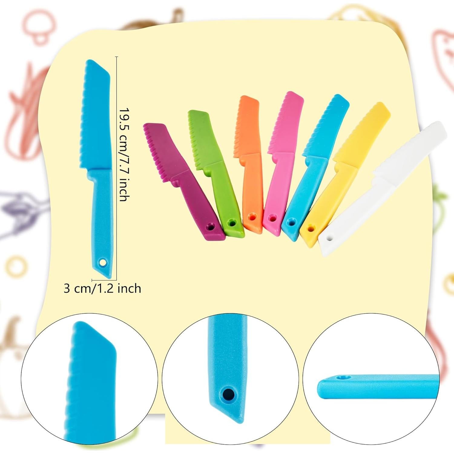 Set de 21 Cuchillos de Plástico para Niños Drayear - 7 Colores